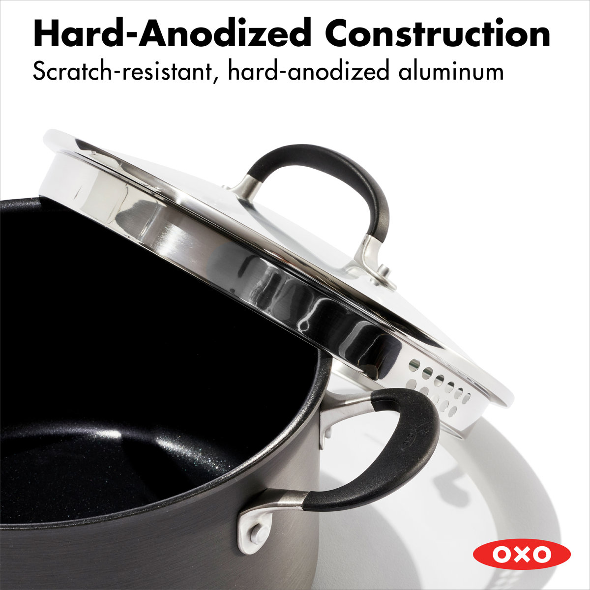 OXO 6 qt. Non-Stick Hard-Anodized Aluminum Stock Pot with Lid
